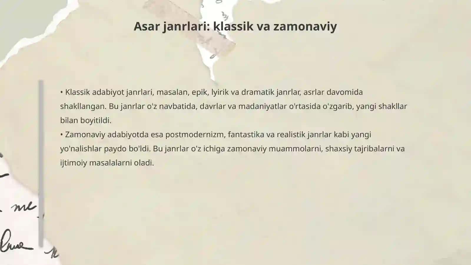 Asarlarni janr va obrazlar tizimiga ko‘ra o‘rganish 4