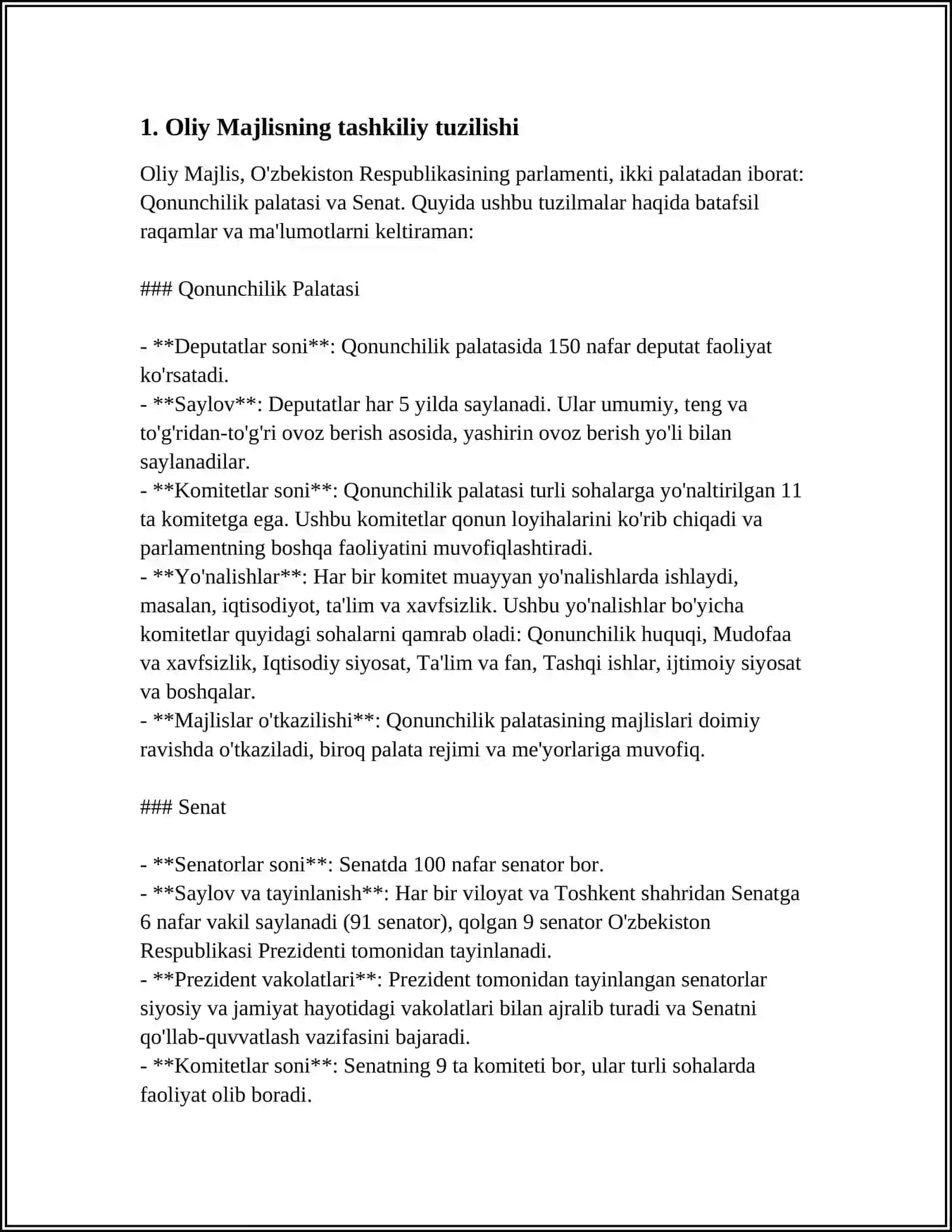 O'ZBEKISTONDA PARLAMENT TIZIMI VA UNDAGI ISLOHOTLAR 4