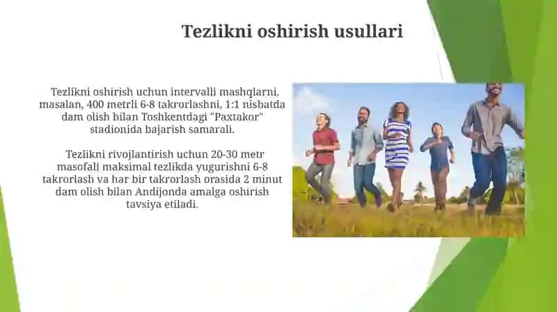 Qisqa masofaga yugurish texnikasini oʻrgatish 4