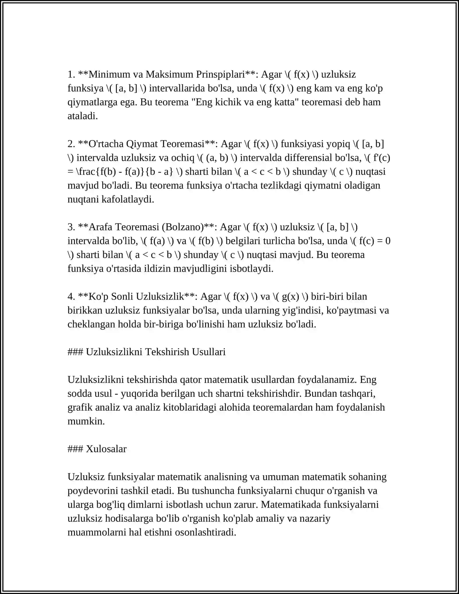 UZLUKSIZ FUNKSIYALAR TUSHUNCHASI 4