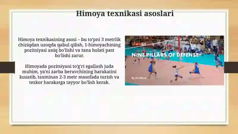 Voleybol o'yinida hujum va himoya texnikasini o'rgatish 4
