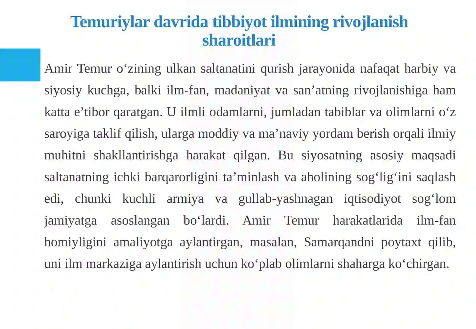 Temuriylardavri Renessansidagi Tibbiyot sohasi va killari 4