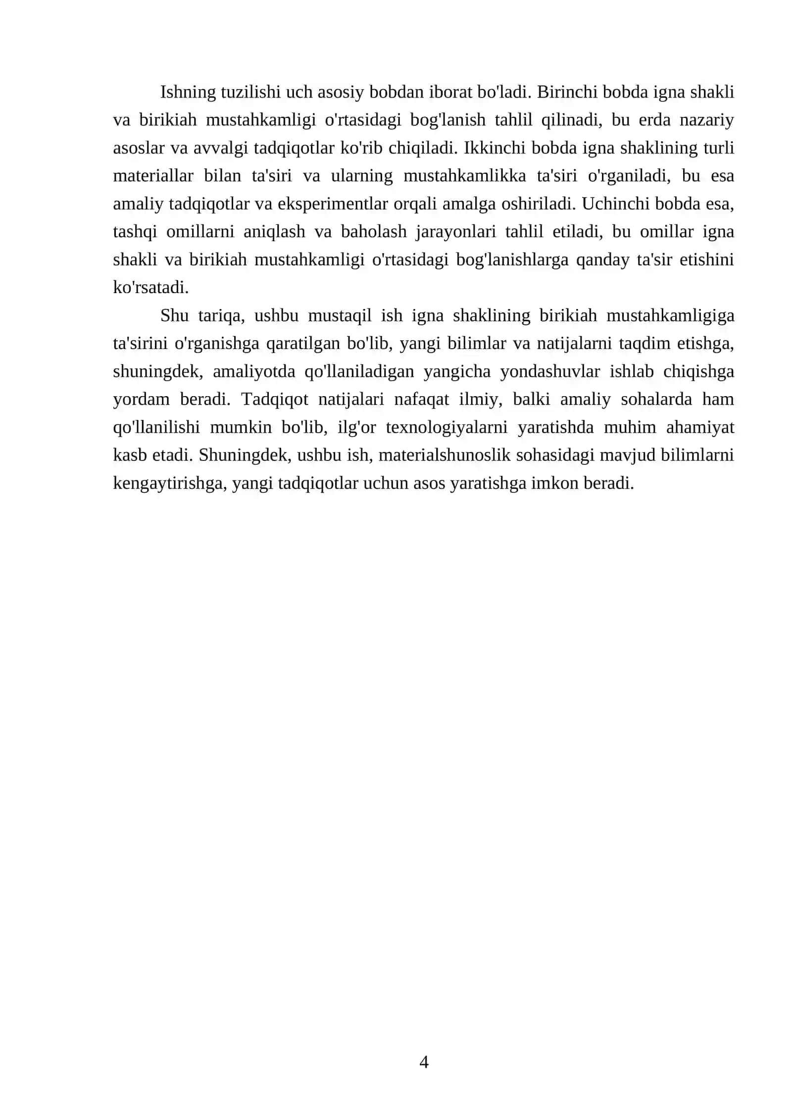 Igna shaklining birikiah mustahkamligiga tasirini òrganish 4