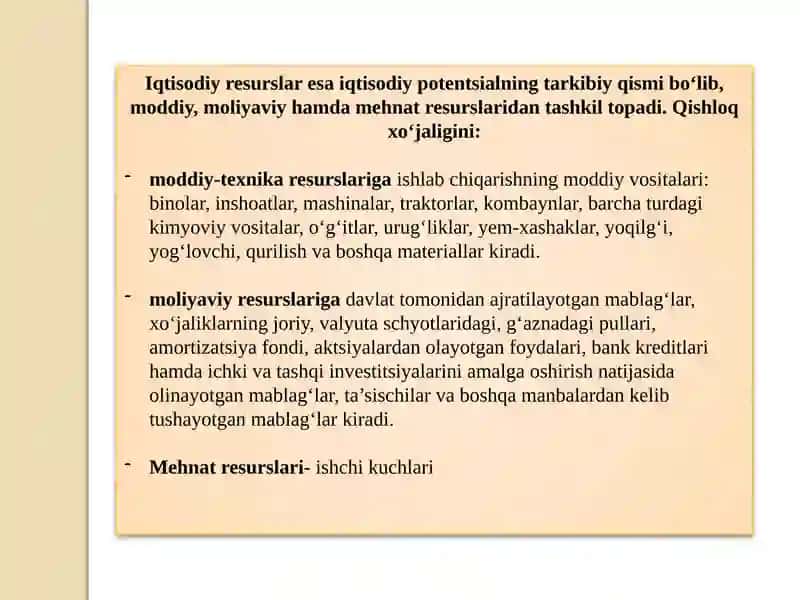 Qishloq xo‘jaligi moddiy-texnika resurslari 4