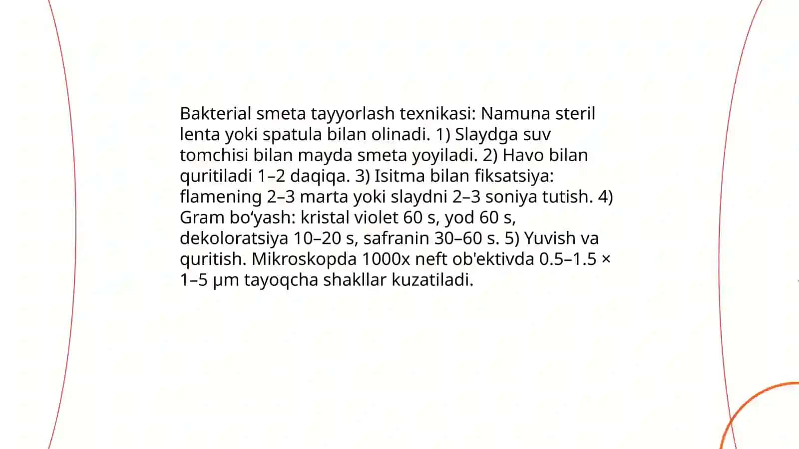 Fiksirlangan predmetni tayyorlash 4