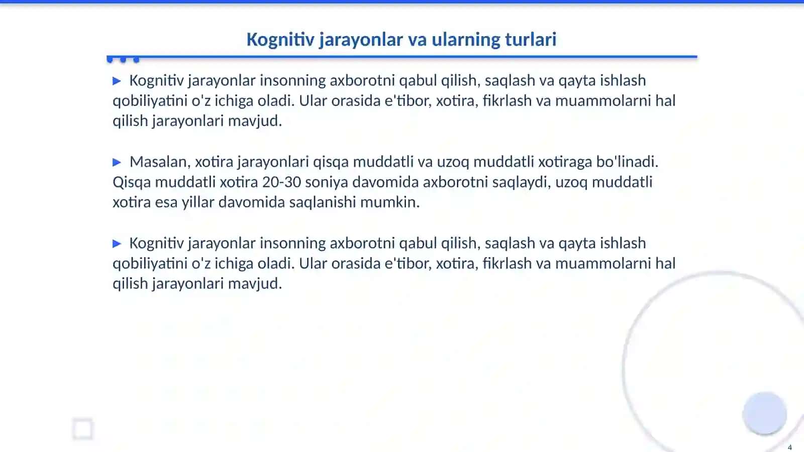 Kognitiv yo'nalish 4