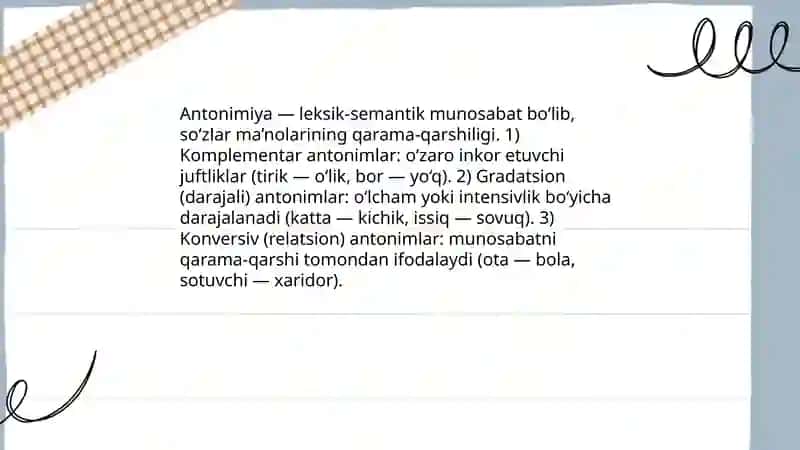 Sinonimiya va uning turlari 4