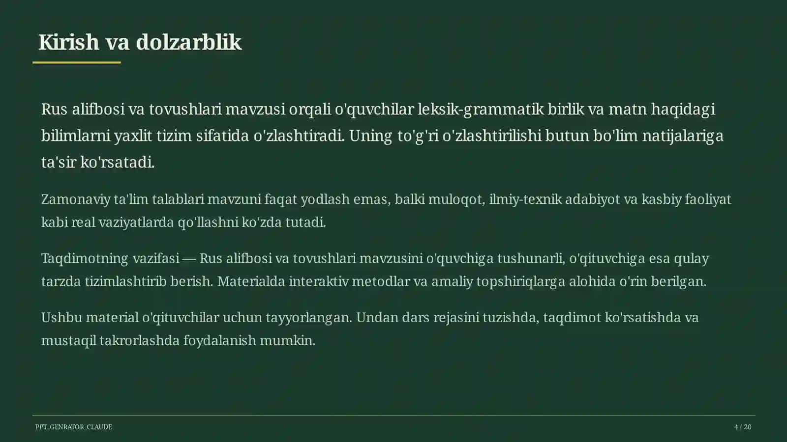 Rus alifbosi va tovushlari (2-sinf) 4