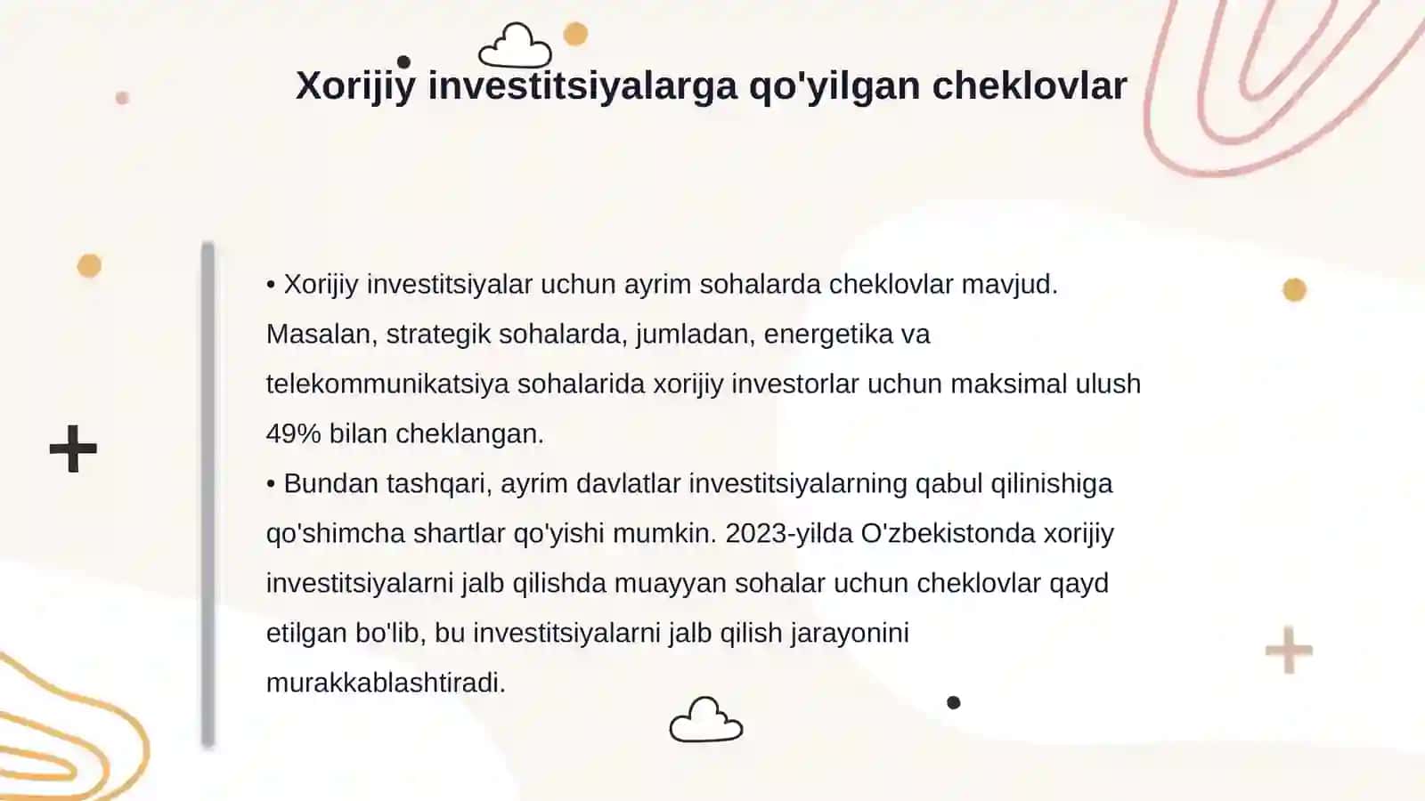 Xorijiy investorlarga beriladigan imtiyozlar va kafolatlar 4
