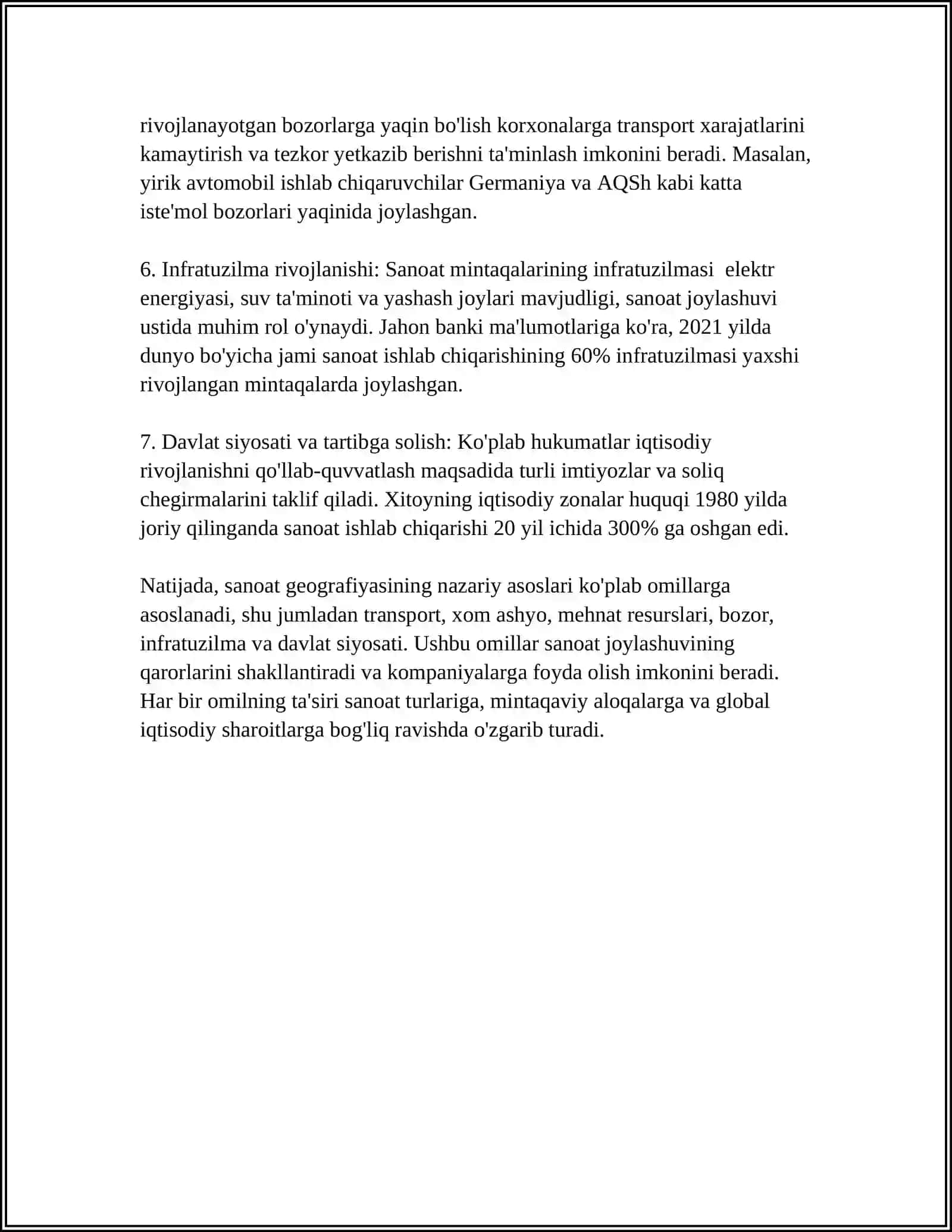 Sanoat geografiyasining nazariy rivojlanishi 4
