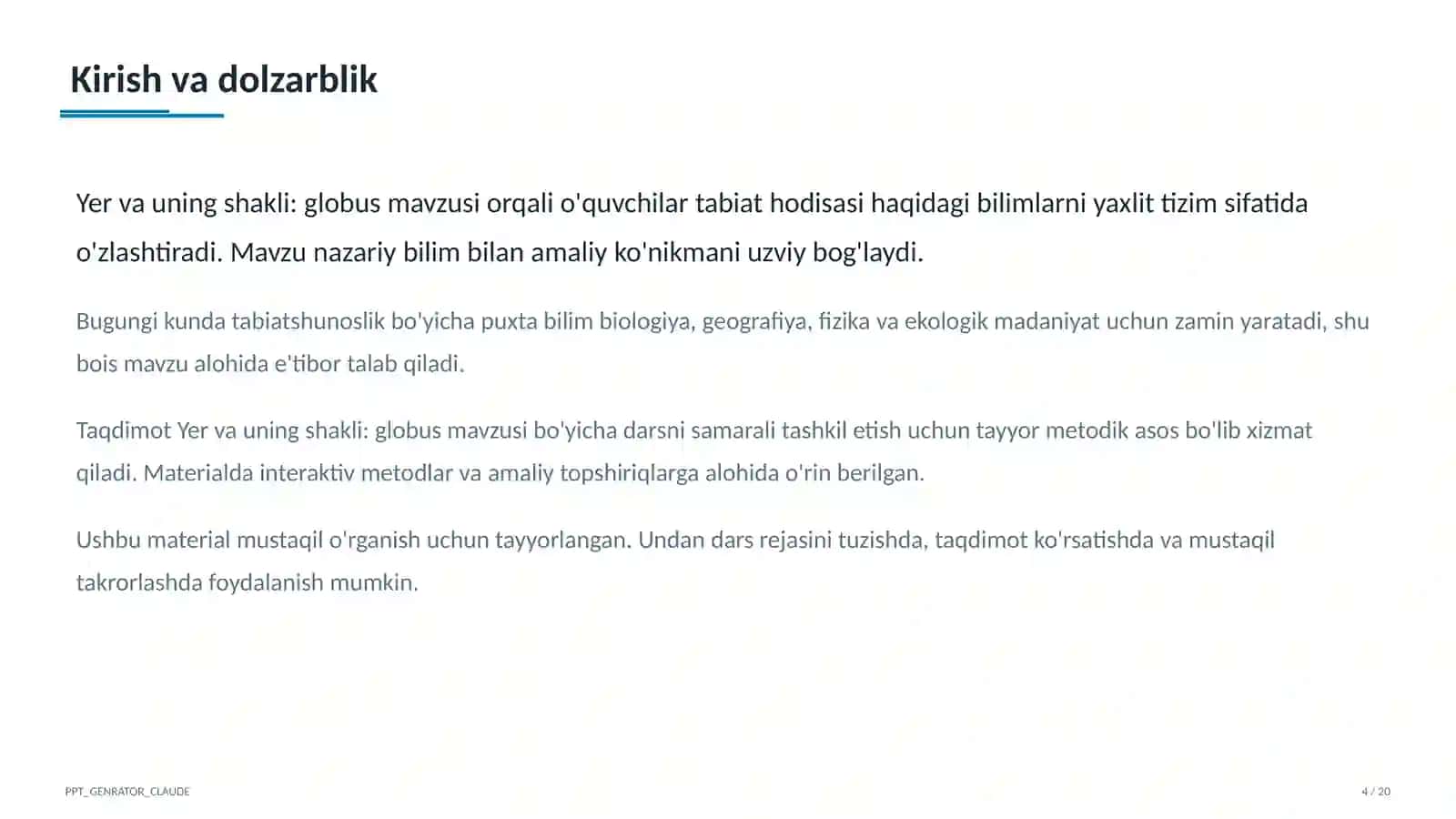 Globus (3-sinf) 4