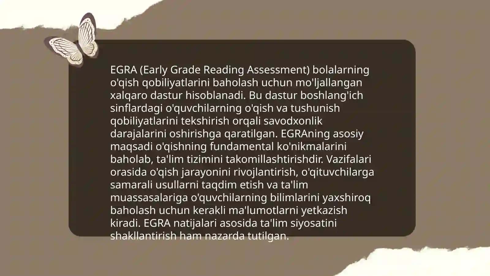 EGRA xalqaro baholash dasturi 4