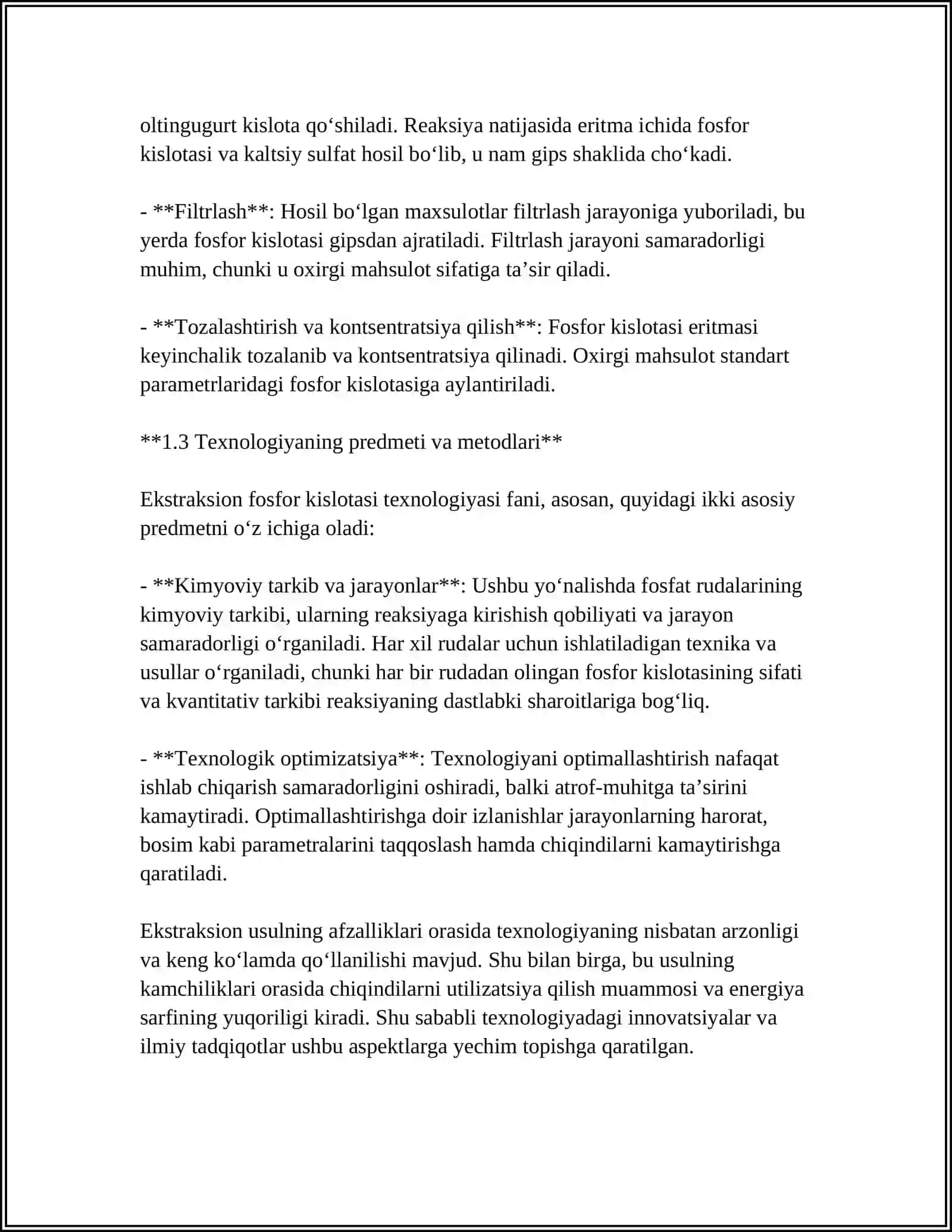 Ekstraksion fosfor kislatasi olish texnologiyasi 4