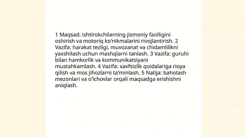 Harakatli o'yinlarni tashkil qilish va o'tkazish haqida ma'lumotlar to'plash 4