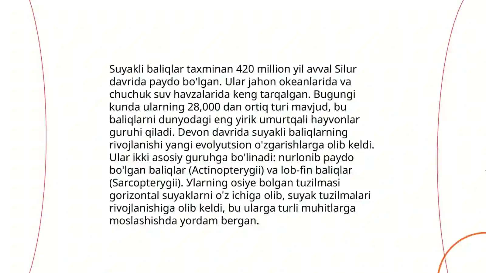 Suyakli baliqlarning kelib chiqishi evolyutsiyasi va sistematikasi 4
