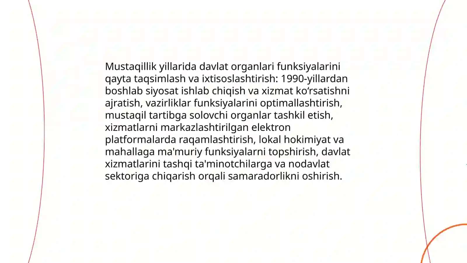 Mustaqillikk yillarida davlat boshqaruvi tizimida amalga oshirilgan islohotlar 4