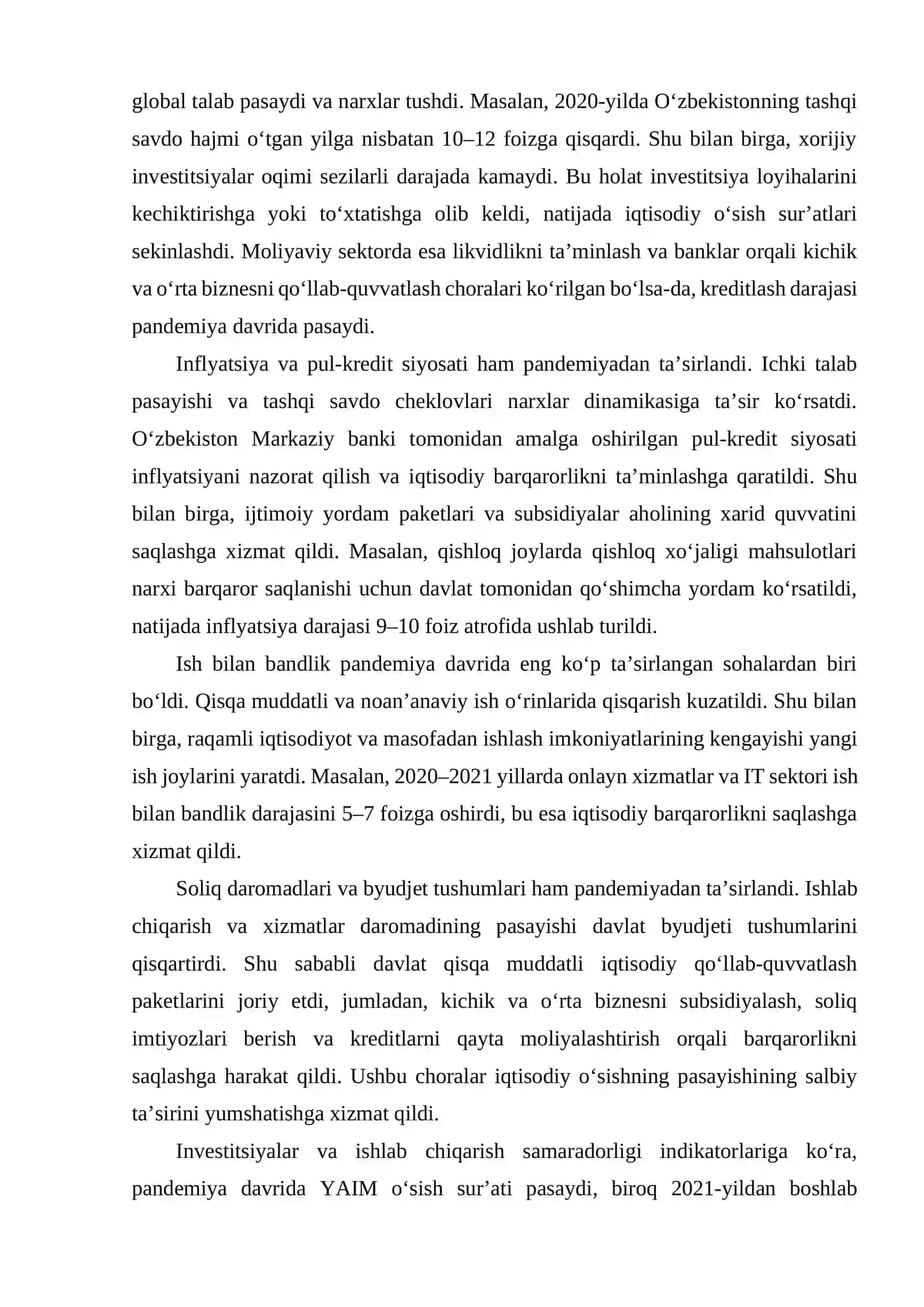 Pandemiya zarbalari va iqtisodiy tiklanish dinamikasi 4