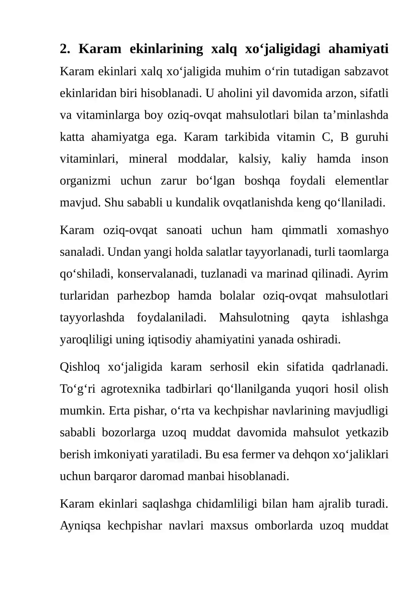 Kam tarqalgan karam turlari, ularning ahamiyati va yetishtrish texnologiyasi 4