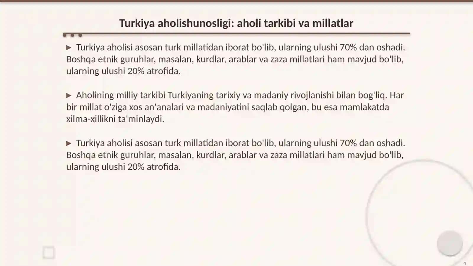 Turkiya aholishunosligi: tarkibi va demografik xususiyatlari 4