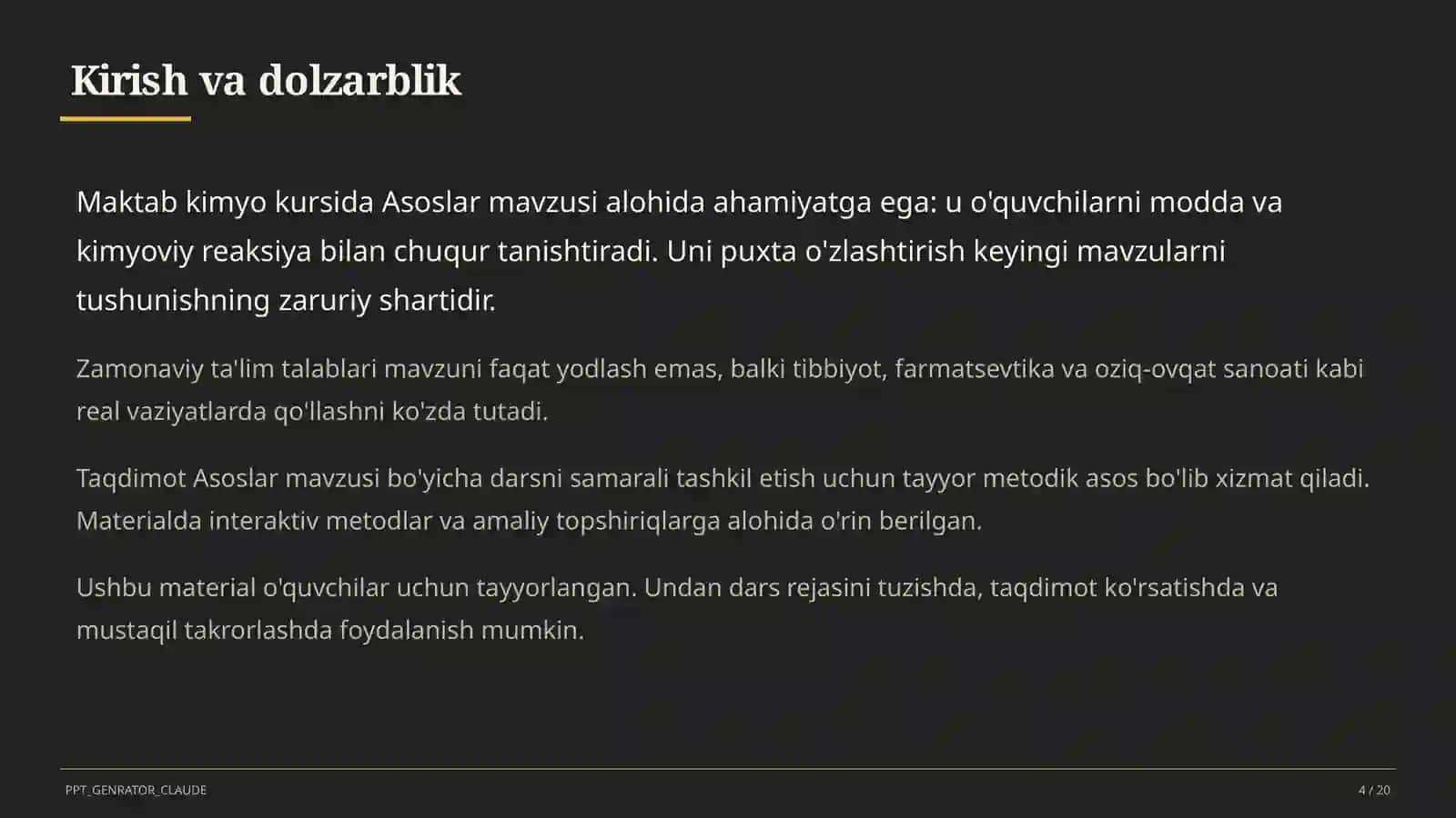 Kimyo (7–11) — o'quvchilar uchun 4