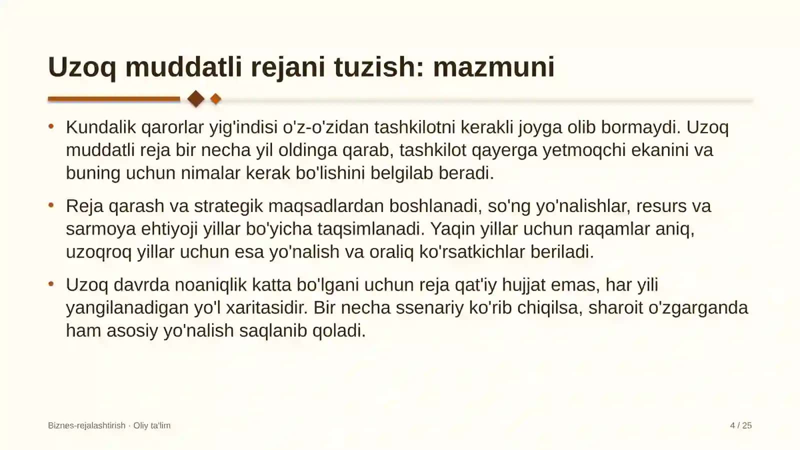 Energetikada uzoq muddatli rejani tuzish 4