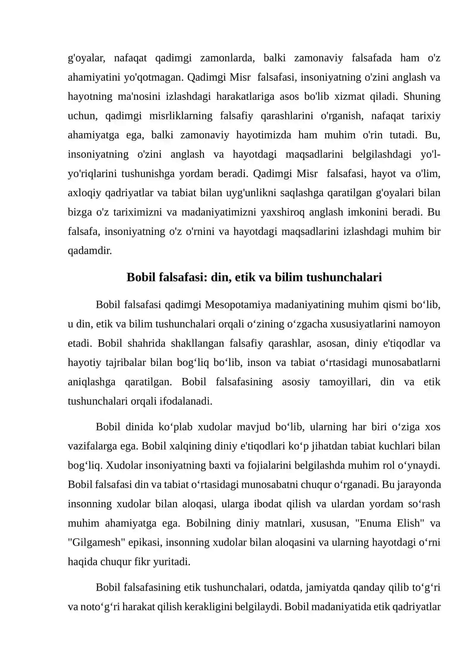 Qadimgi Misir va Bobildagi ilk falsafiy qarashlar 4
