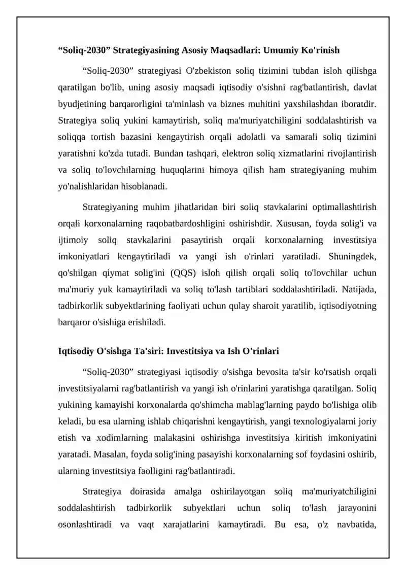 Soliq-2030 strategiyasi O'zbekiston Respublikasining iqtisodiy va ijtimoiy rivojlanishidagi muhim omilla 4