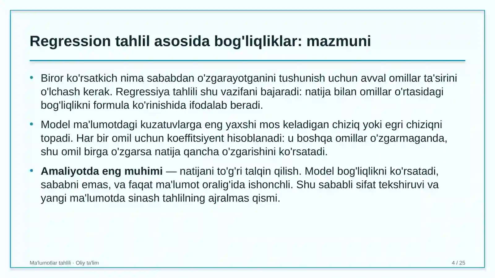 tosh shag'al karyerlarida regression tahlil asosida bog'liqliklarni aniqlash 7846 4