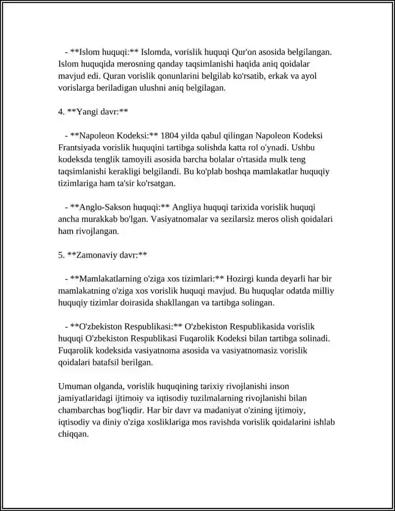 Vorislik Huquqining Vujudga Kelish Asoslari 4