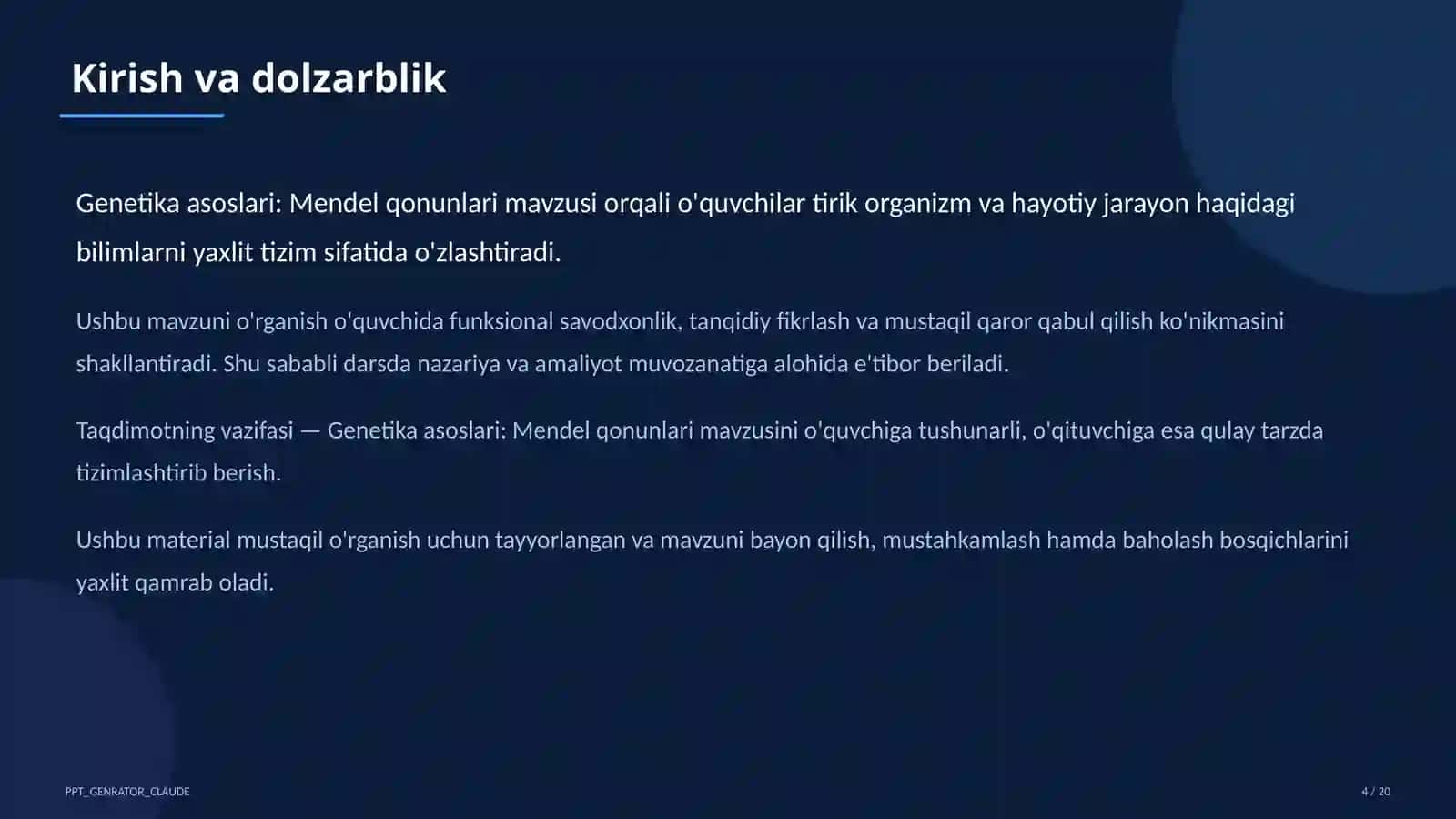 Genetika asoslari: Mendel qonunlari (9-sinf) 4