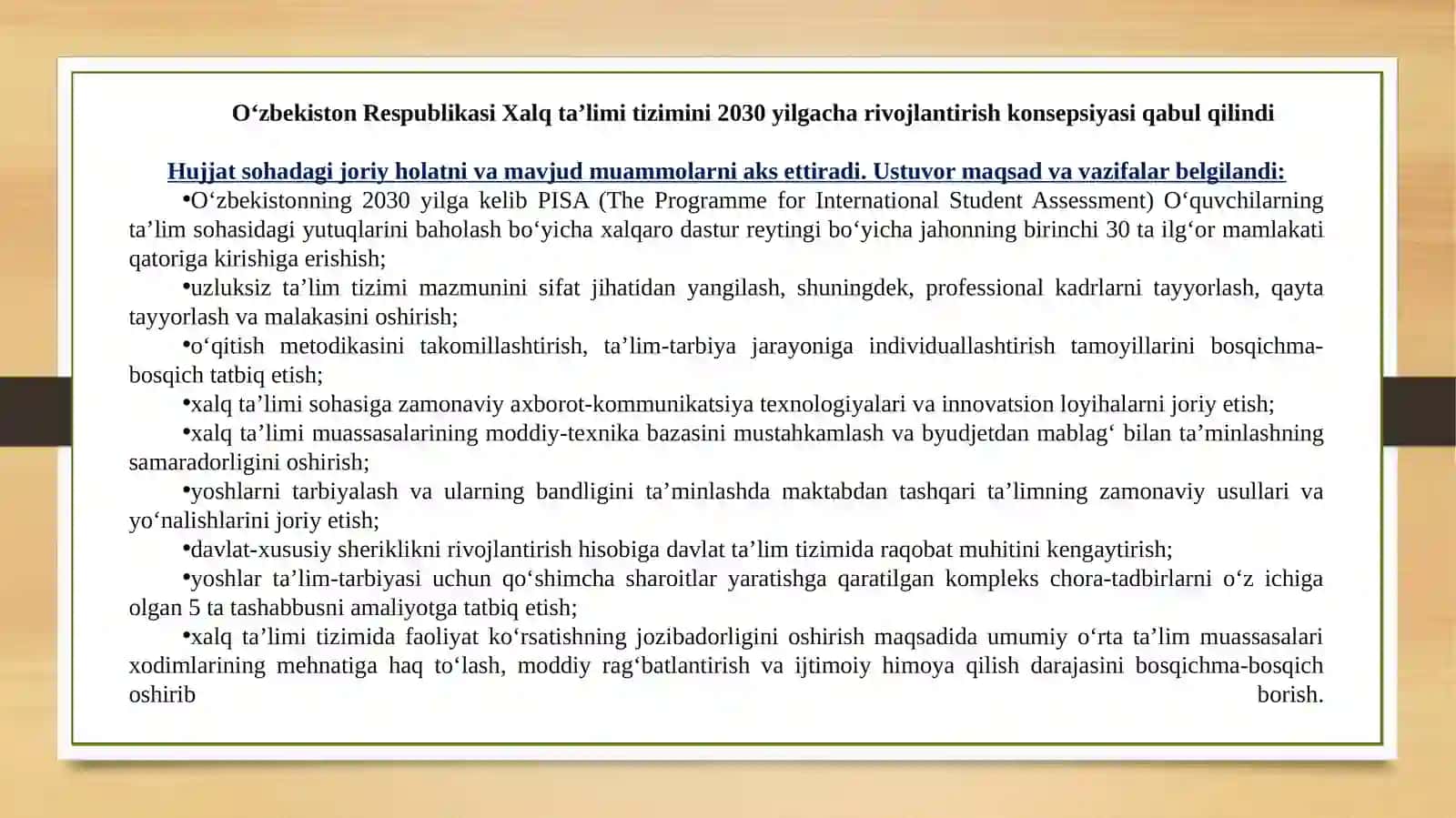 “OʻQITISHNING ZAMONAVIY TEXNOLOGIYALARI” MODULI 4