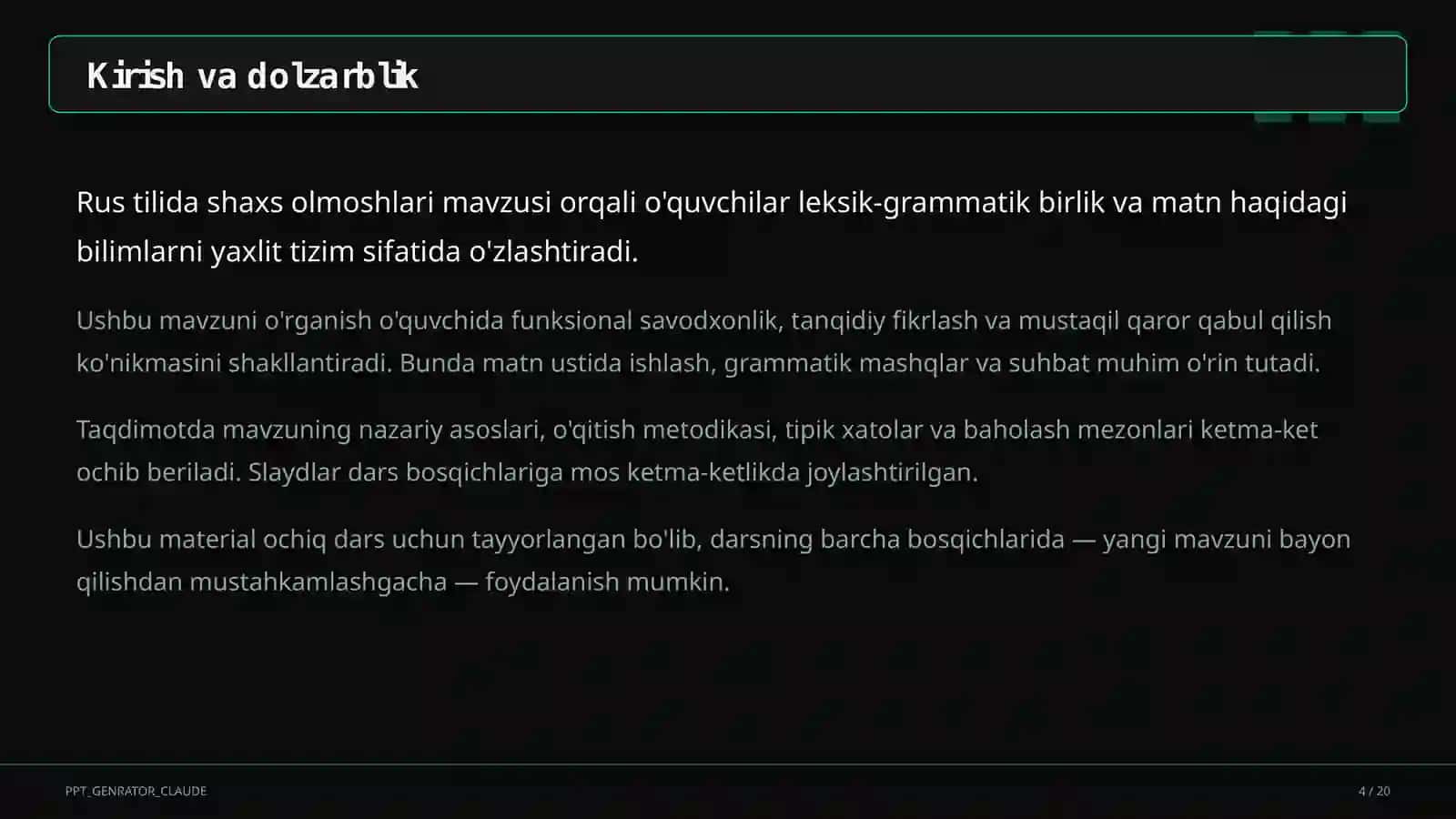 Rus tilida shaxs olmoshlari (5-sinf) 4