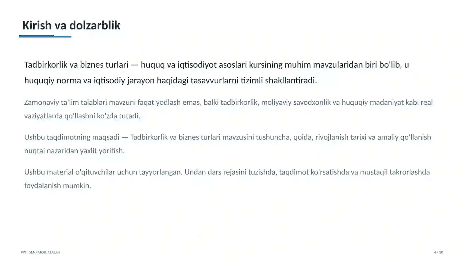 Huquq va iqtisodiyot asoslari (9– 11) 4