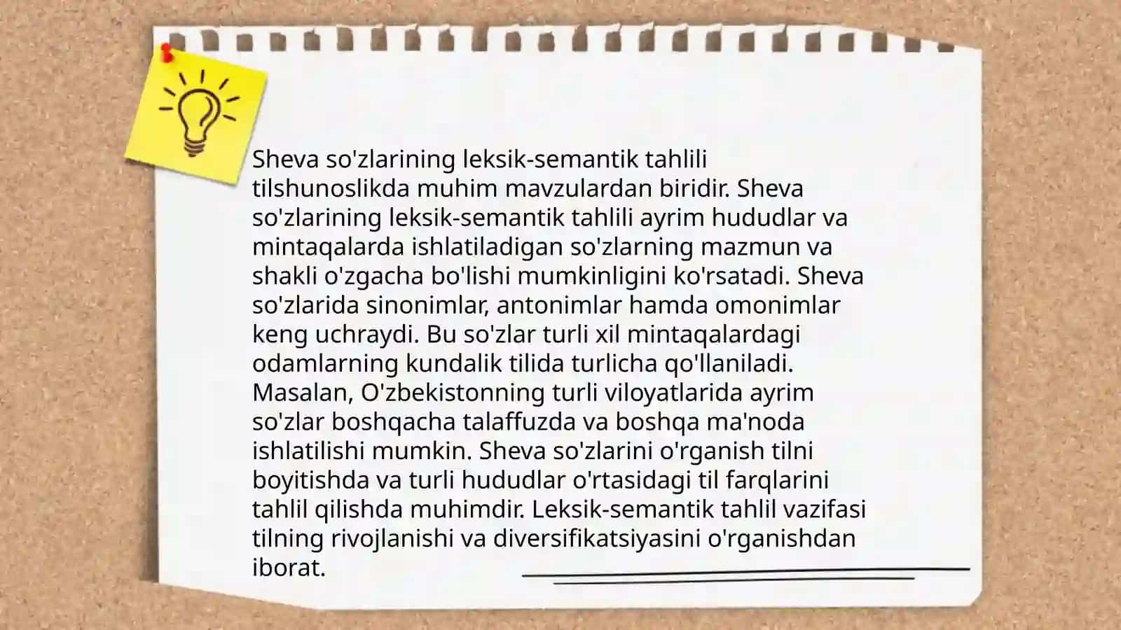 Leksika. Oʻzbek shevalaridan yozib olingan matndagi soʻzlarni qatlamlar buyicha tahlil qilish 4