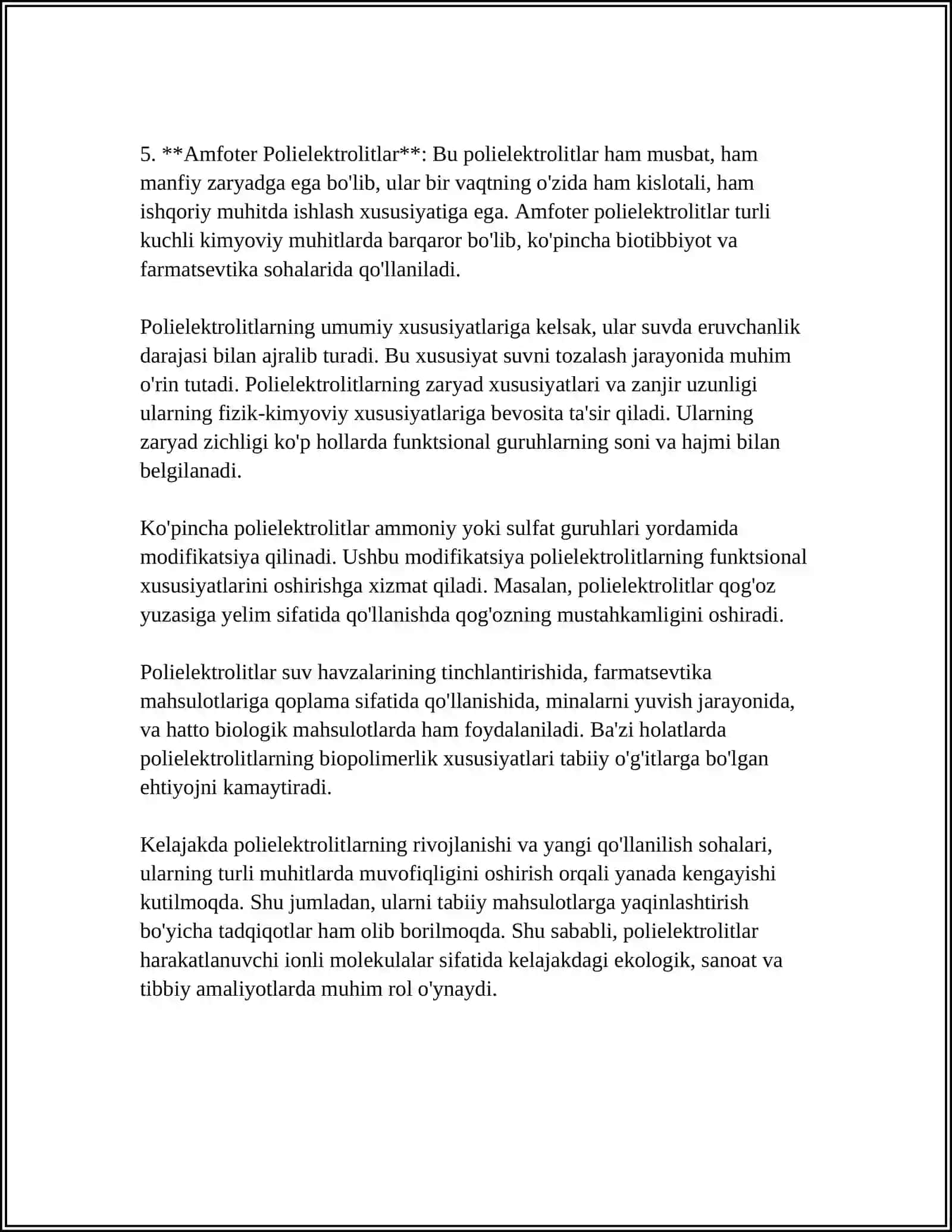 POLIELEKTROLITLAR POLIAMFOTERLAR ISOELEKTRIK NUQTA VA UNI ANIQLASH 4