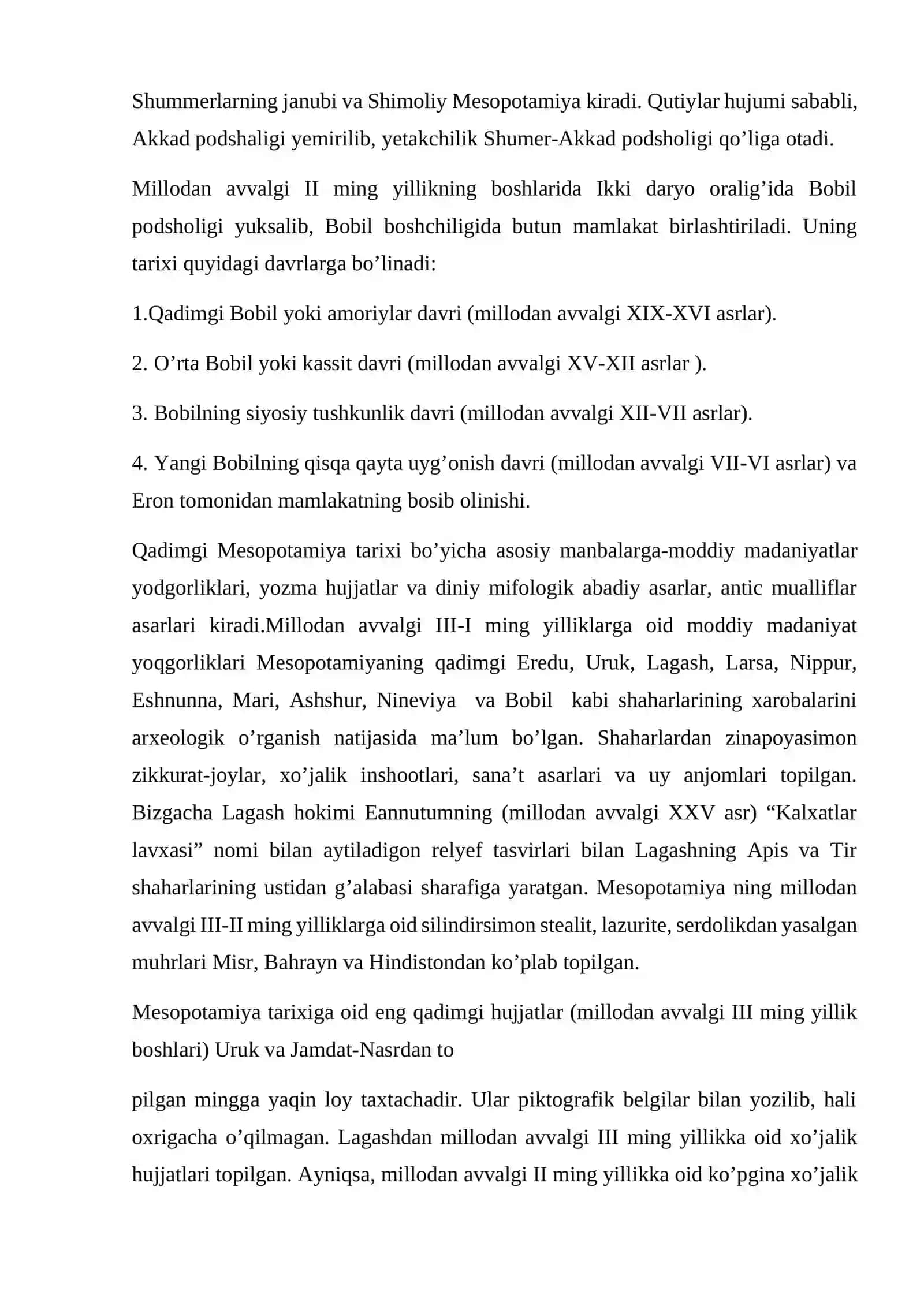 Mesopotamiyaning qadimiy tarixiy manbalari 4