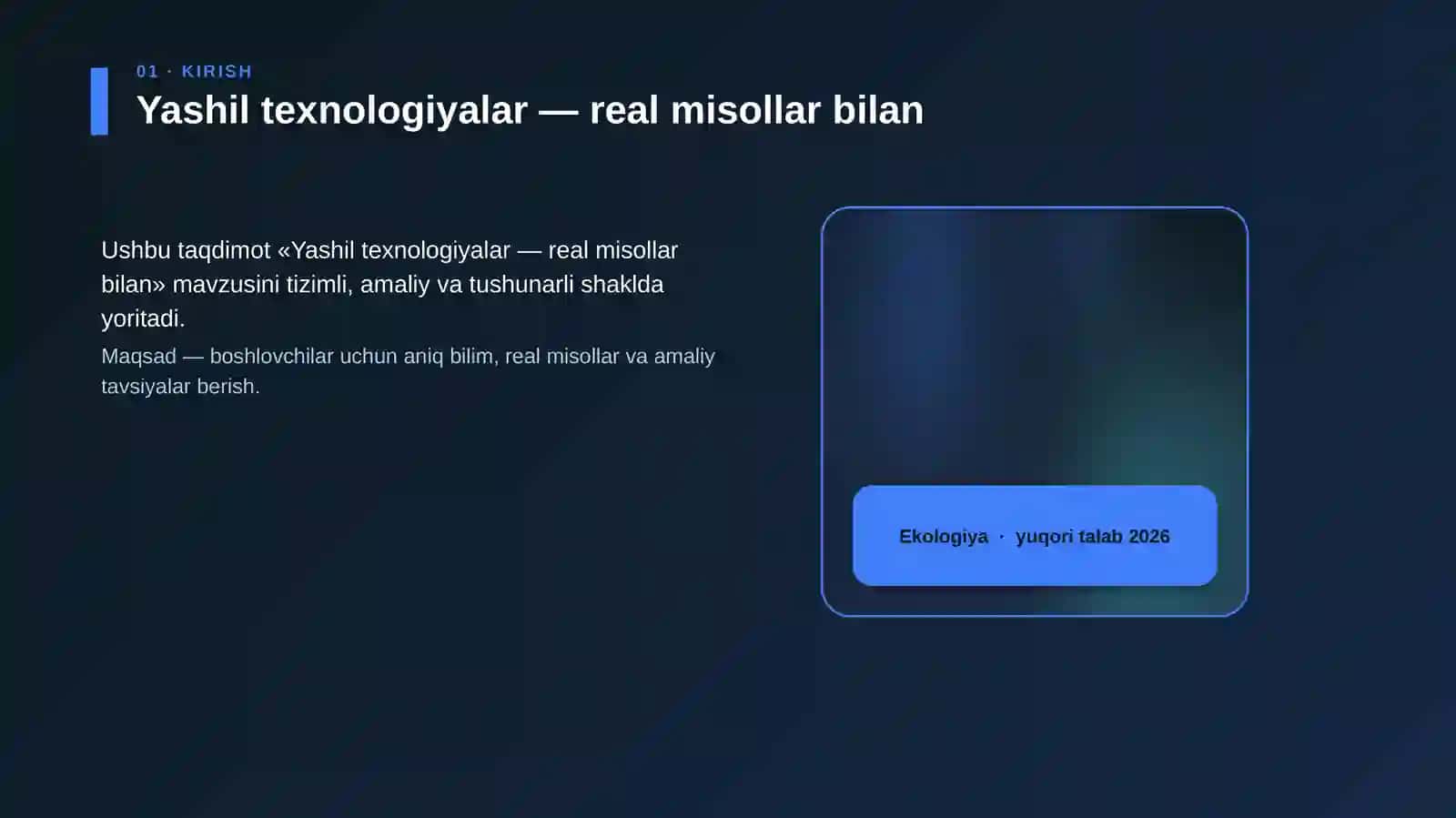 Yashil texnologiyalar — real misollar bilan 4
