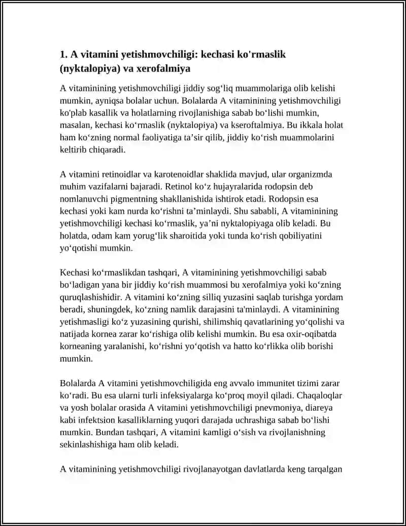 BOLALARDA VITAMINLAR YETISHMOVCHILIGINING OQIBATLARI 4