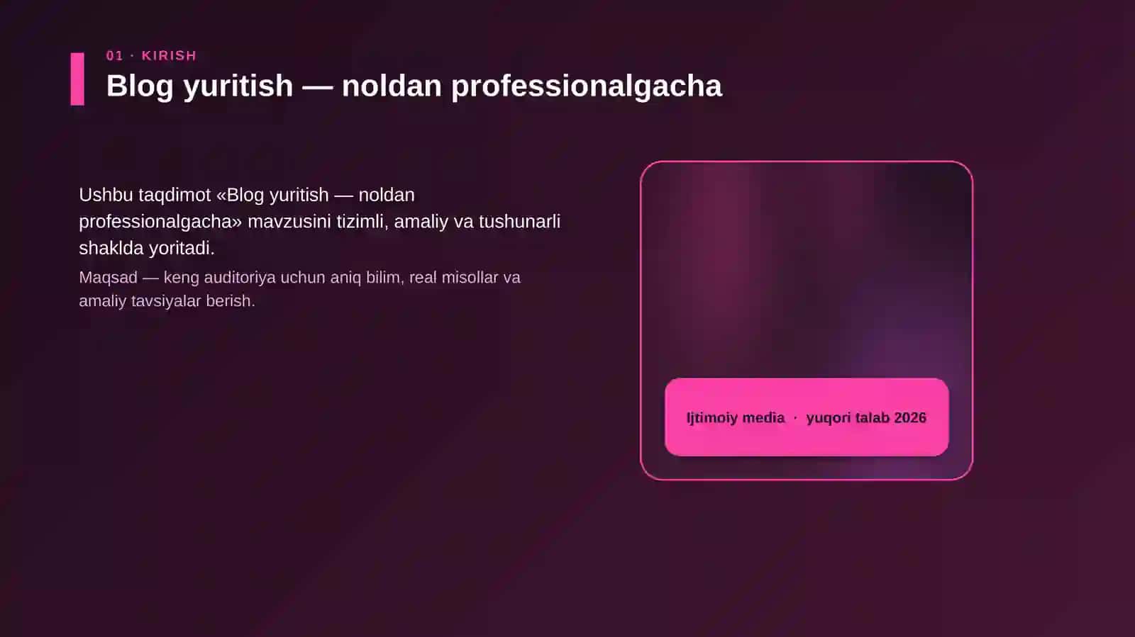 Blog yuritish — noldan professionalgacha 4