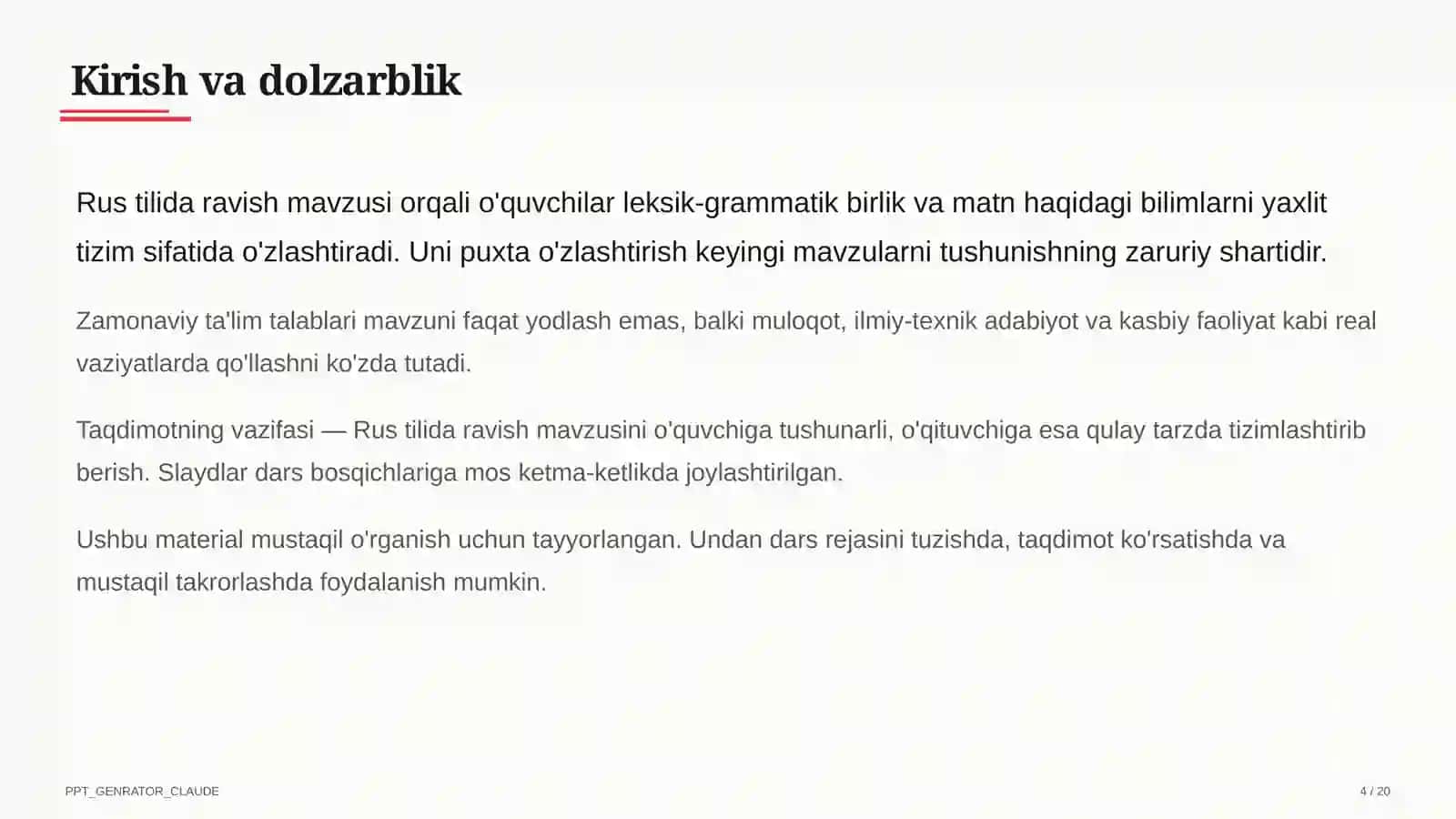 Rus tilida ravish (7-sinf) 4