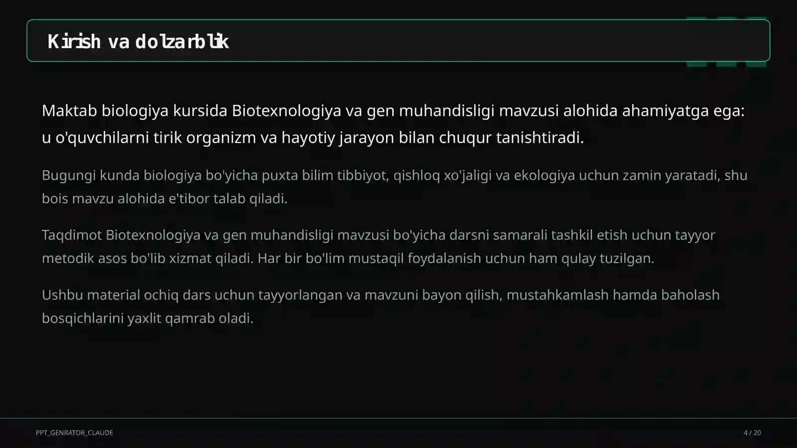 Biotexnologiya va gen muhandisligi (11-sinf) 4