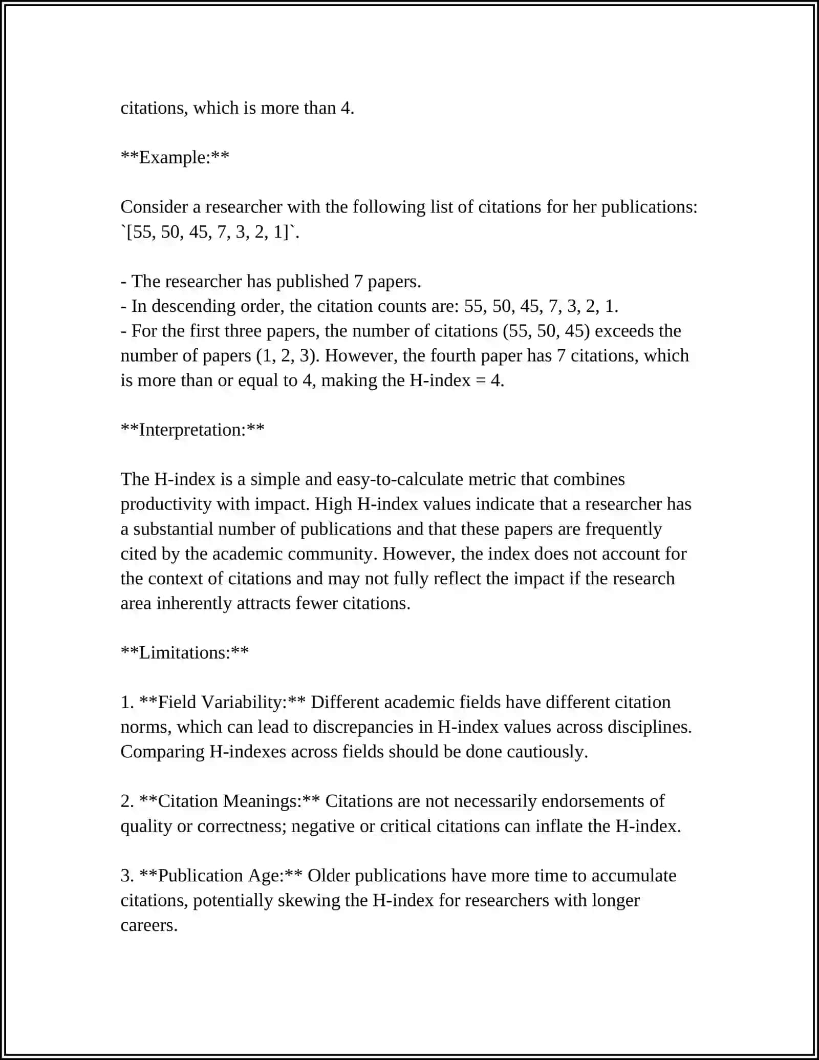 H INDEX, ORCID ID:SCIENTIFIC INDICATORS 4