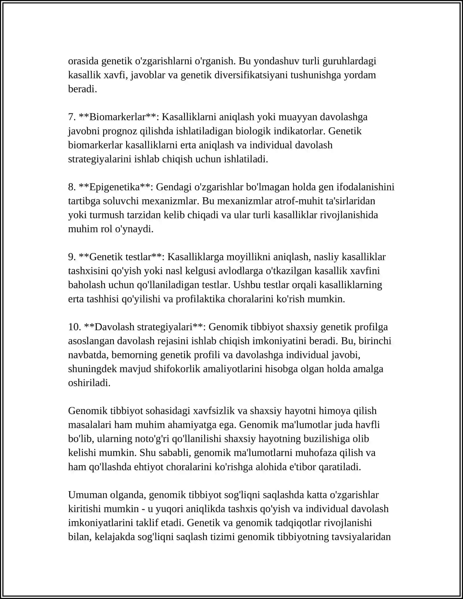 TIBBIYOT SOHASIDA GENOMIKA YUTUQLARINI O'RGANISH VA TAHLIL QILISH 4