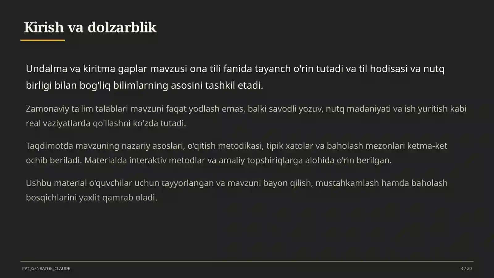 Undalma va kiritma gaplar (8-sinf) 4