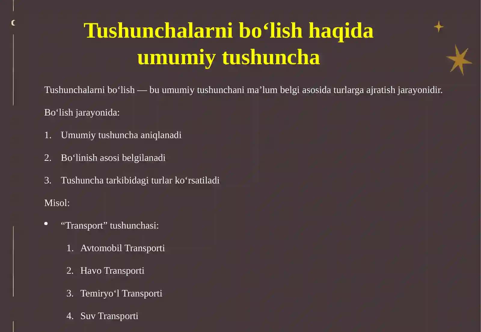 Tushunchalarni bo‘lishning maqsadi va tuzilish 4