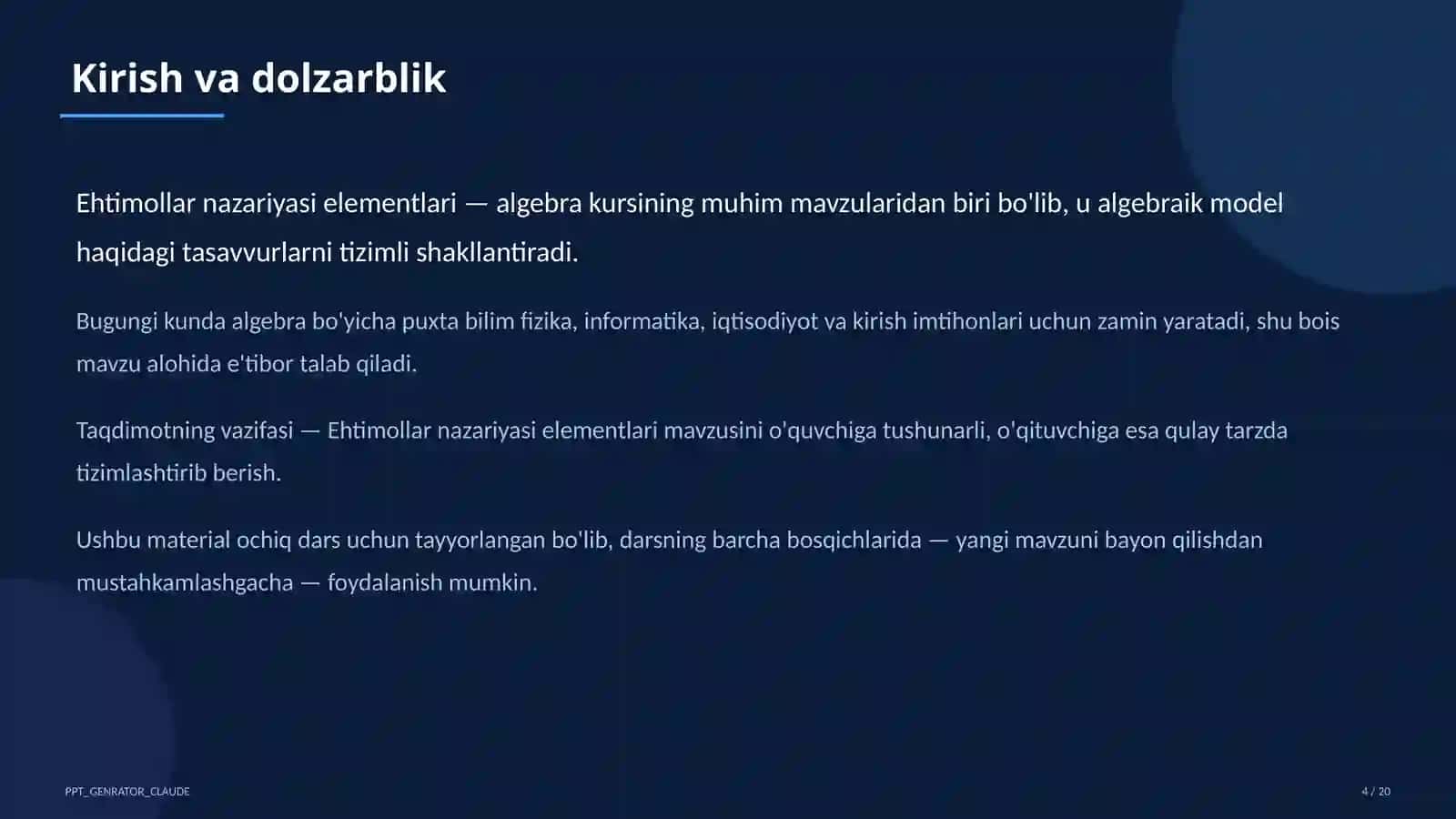 Ehtimollar nazariyasi elementlari (9-sinf) 4
