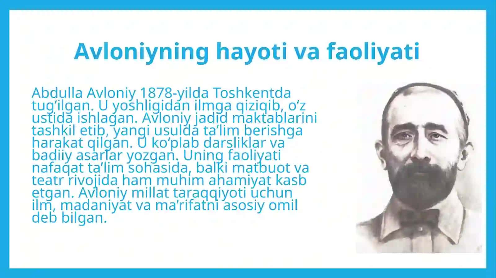 A.Avloniyning Turkiston matbuot va teatr taraqqiyotidagi oʻrni 4