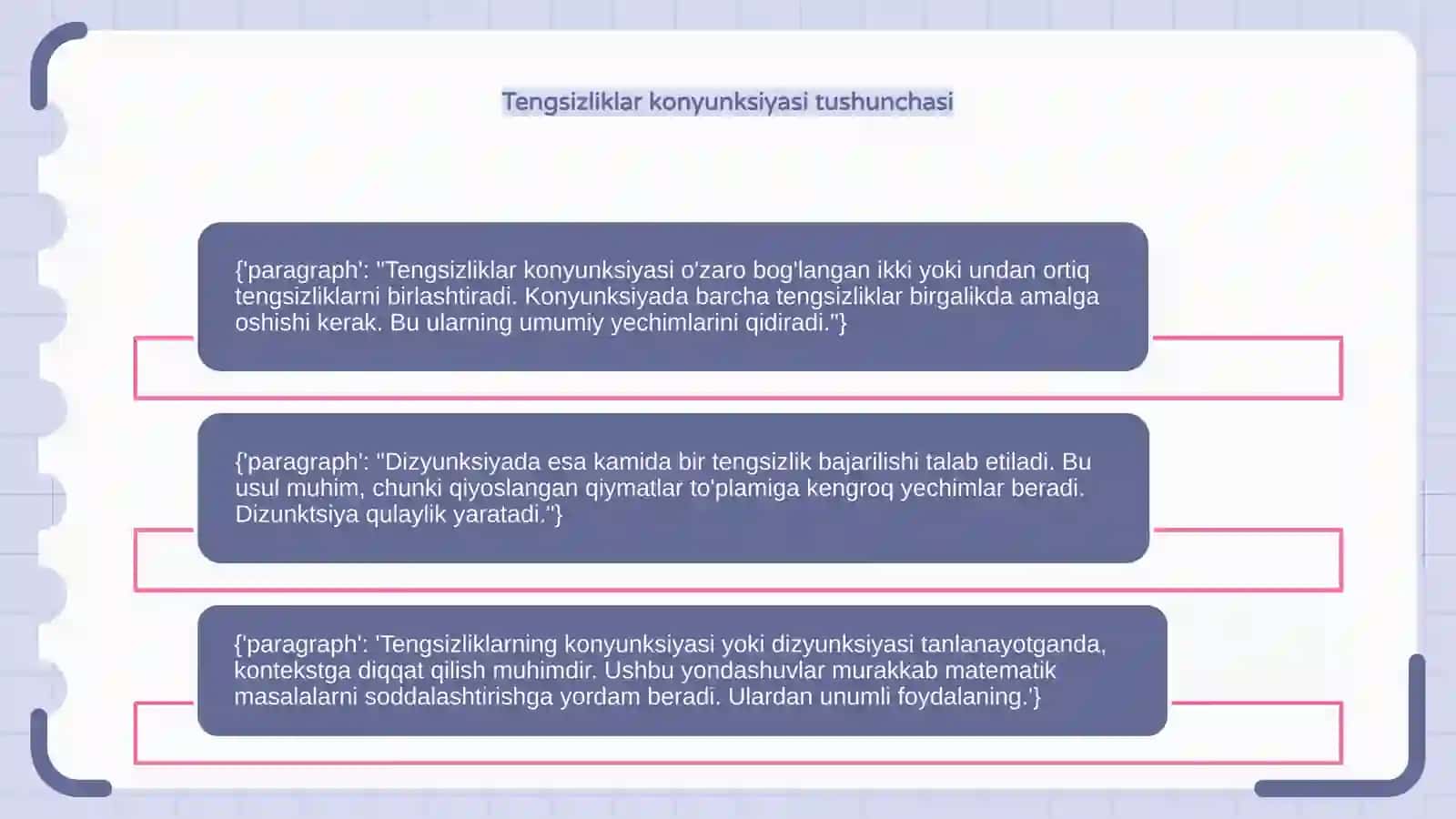 Bir o'zgaruvchili tengsizliklar konyunksiyasi va dizyunksiyasi 4
