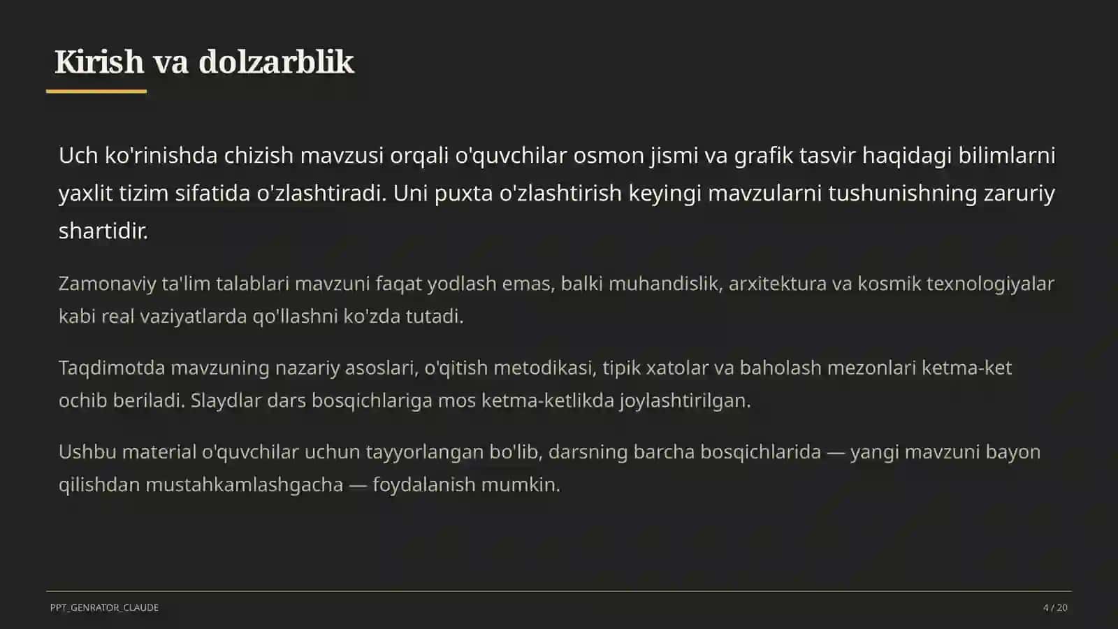 Uch ko'rinishda chizish (8-sinf) 4