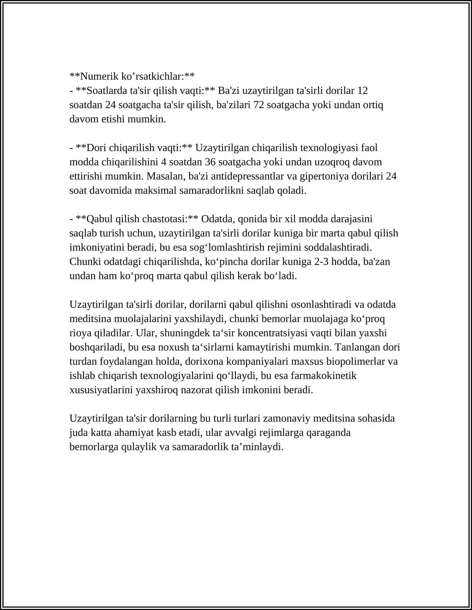 TASIRI UZAYTIRILGAN QATTIQ DORI SHAKLLARINI ISHLAB CHIQARISH 4